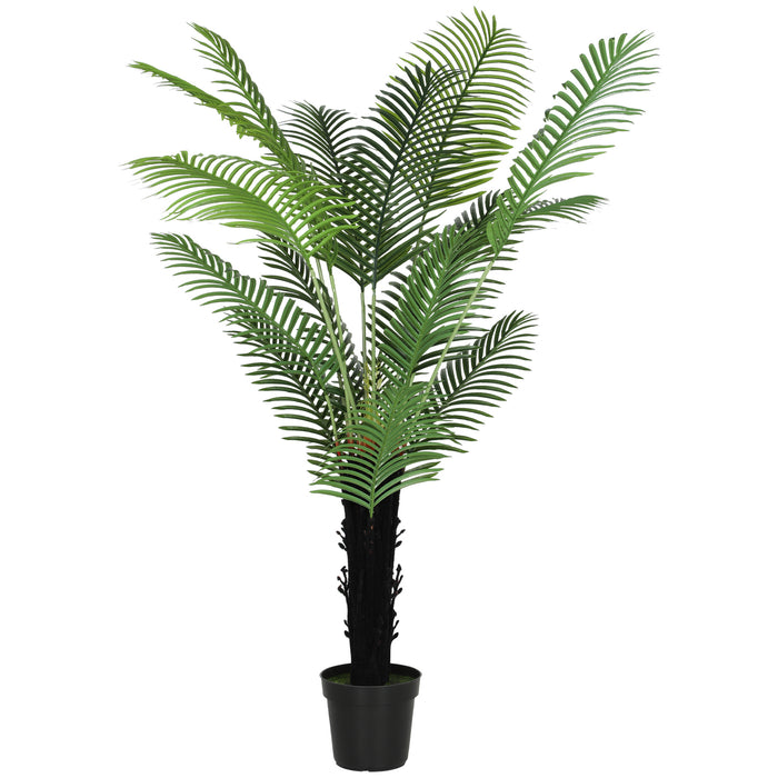 HOMCOM 175cm Artificial Areca Palm Tree with 16 PE Leaves, Decorative Artificial Plant with Plastic Pot and Flocked Soil, Fake Plant for Home Office Decor, Green