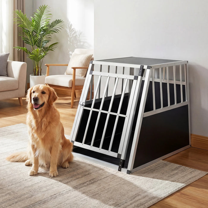 Chew Proof Dog Cage for Small Medium Dogs with Trapezoidal Design for Camping