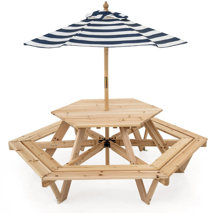 Children Activity Table with Chairs and Umbrella for Backyard or Patio Use-