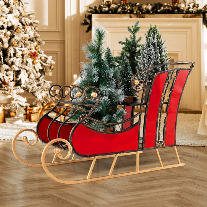 Christmas Santa Sleigh with 2-Tier Storage Shelf