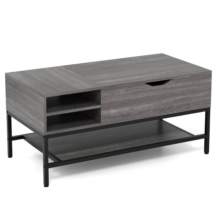 Lift Top Coffee Table with Hidden Compartment and Removable Shelf-