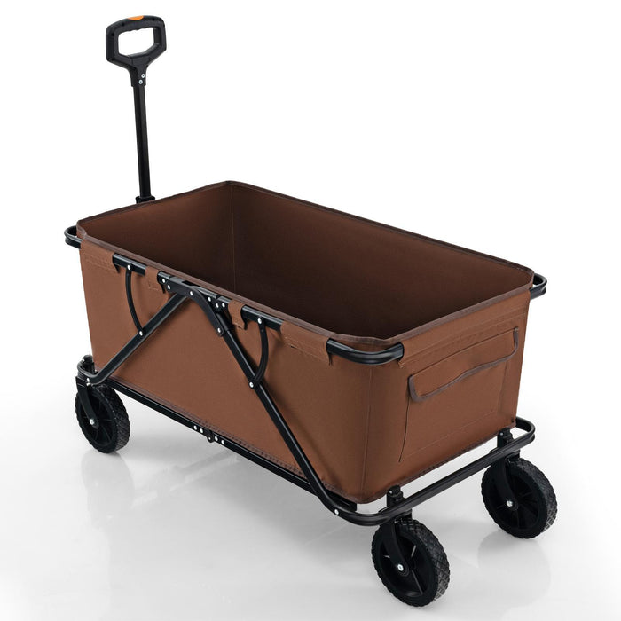 Collapsible Foldable Wagon Cart with Adjustable Handlebar-