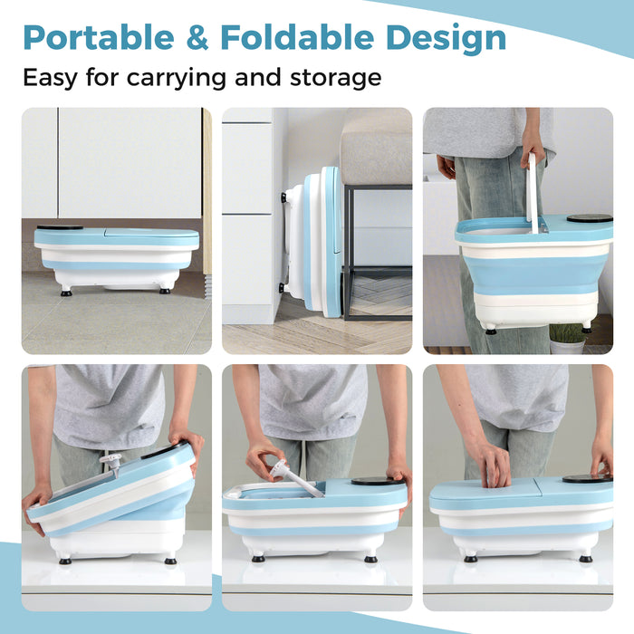 Collapsible Foot Spa Massager Bath Tub with Heat Shower and Timer-