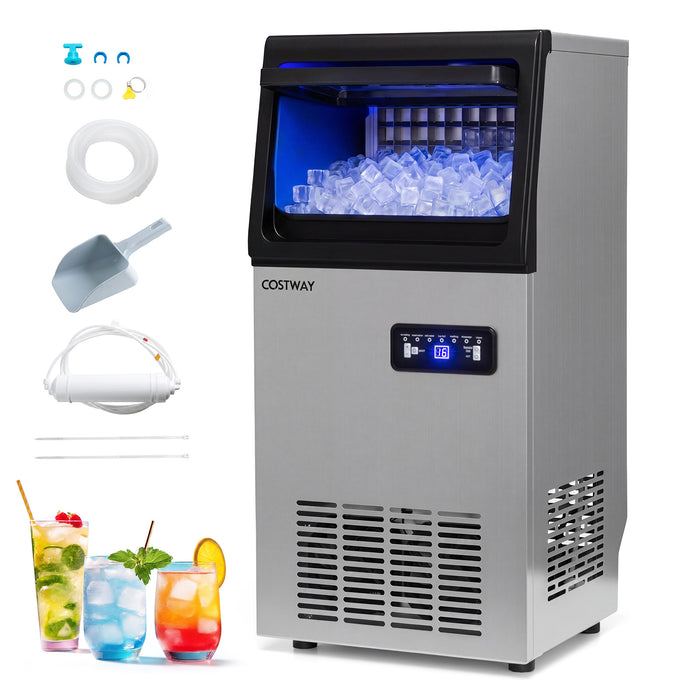 Commercial Ice Maker 50kg/24H with 11kg Storage and Filter Self-