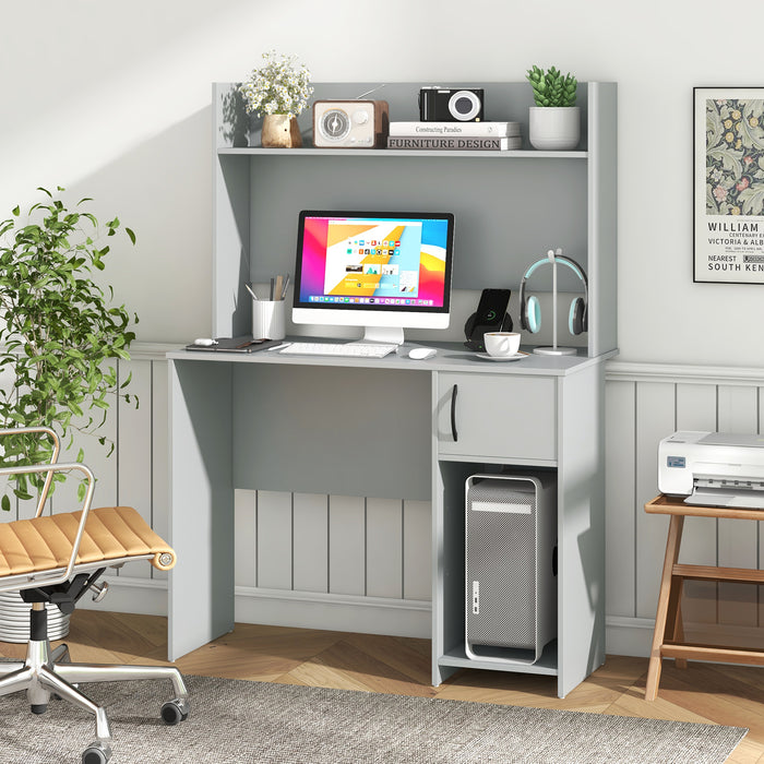 Computer Desk with Hutch and 2 Open Shelves-