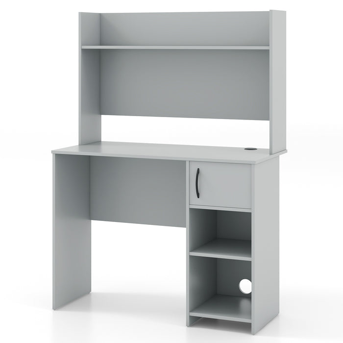 Computer Desk with Hutch and 2 Open Shelves-