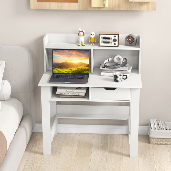 Computer Desk with Power Outlets and USB Port and Type-C-