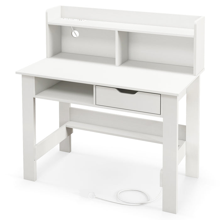 Computer Desk with Power Outlets and USB Port and Type-C-