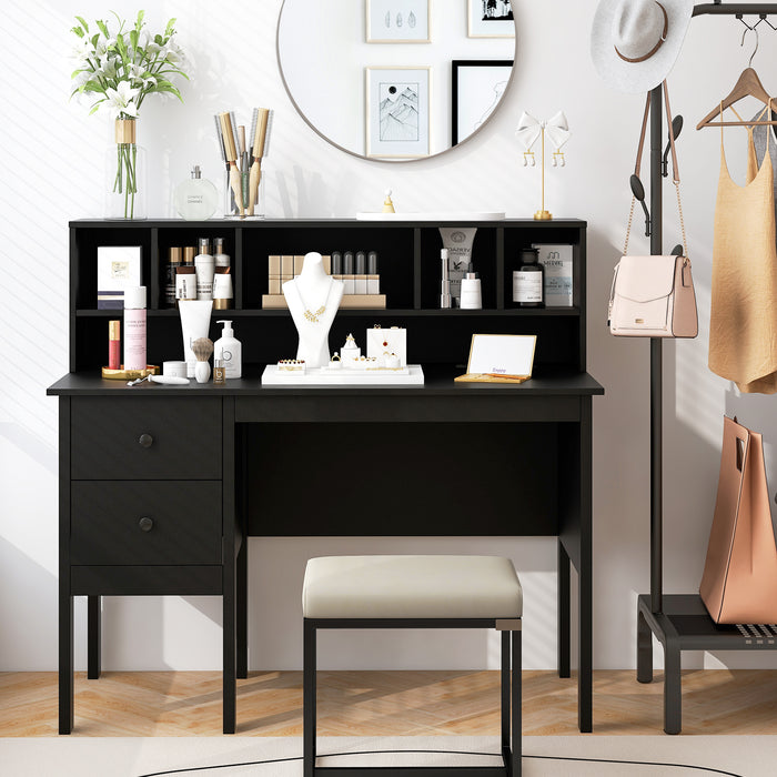Computer Desk with Power Outlets and Hutch-