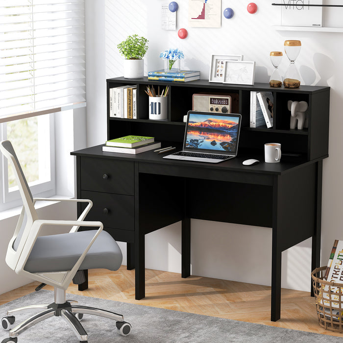 Computer Desk with Power Outlets and Hutch-