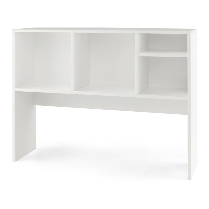 Computer Desktop Bookcase with 4 Cubbies and Open Back Compartment-