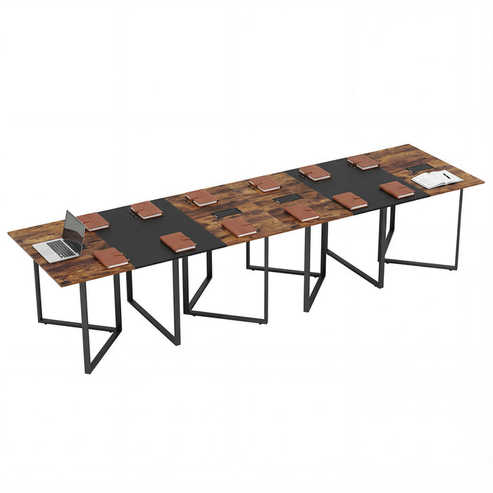 180 CM Conference Table with 2 Cable Grommets for Meeting Room Office-