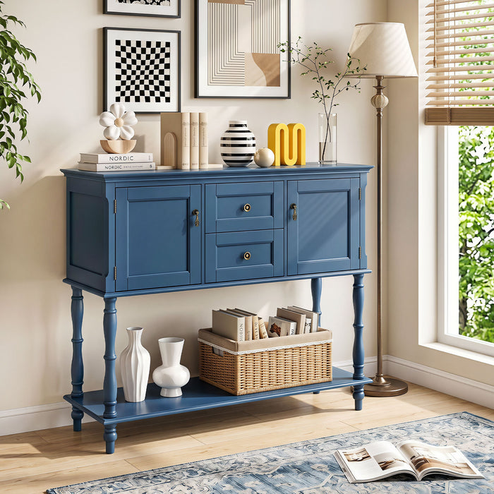 Console Table with 2 Drawers and 2 Door Cabinets for Entryway-