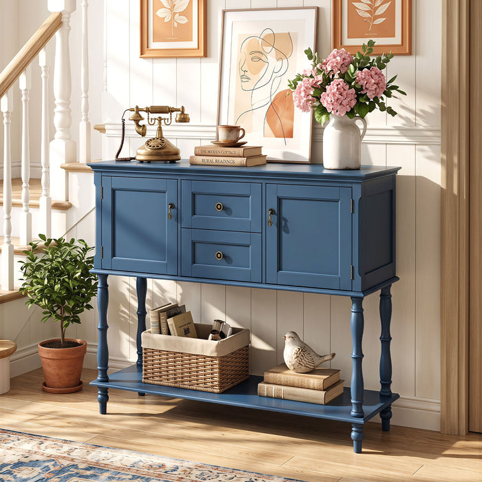Console Table with 2 Drawers and 2 Door Cabinets for Entryway-
