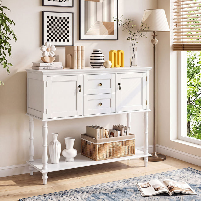 Console Table with 2 Drawers and 2 Door Cabinets for Entryway-