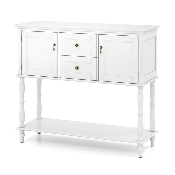 Console Table with 2 Drawers and 2 Door Cabinets for Entryway-