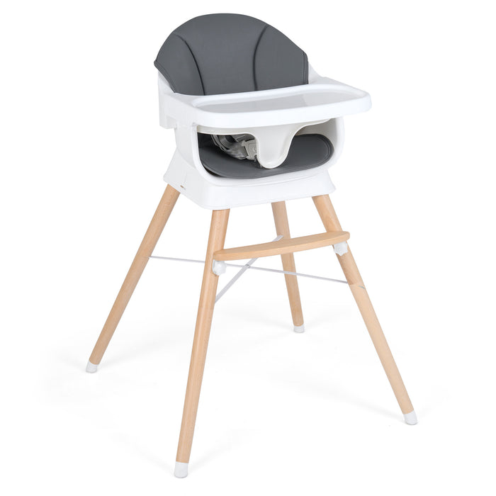 Convertible High Chair for Babies and Toddlers with Adjustable Tray-