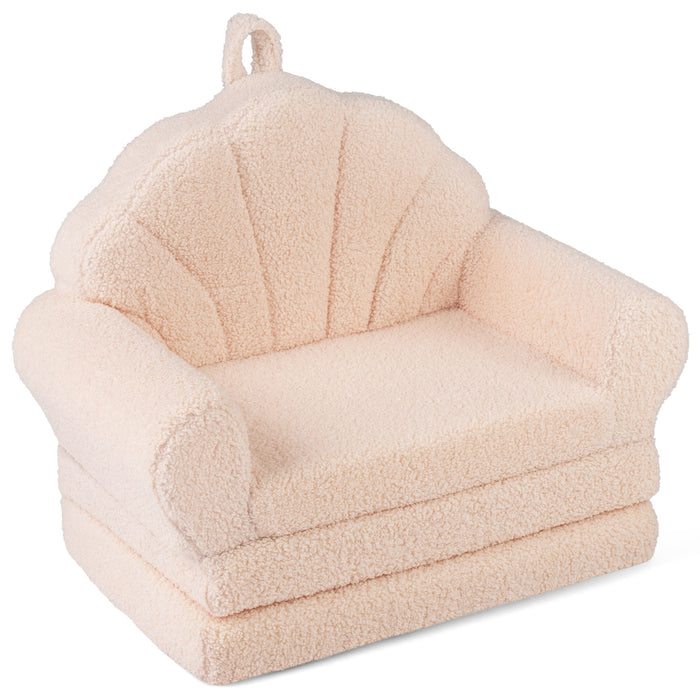 Convertible Kids Sofa 2-in-1 Fold out Toddler Couch Chair to Lounger Bed-
