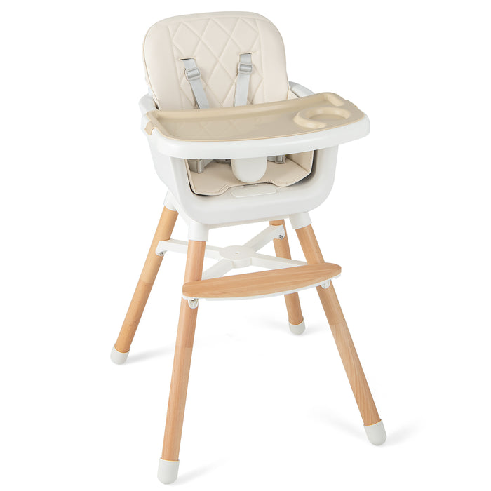 6-in-1 Convertible Baby High Chair with Adjustable Legs-