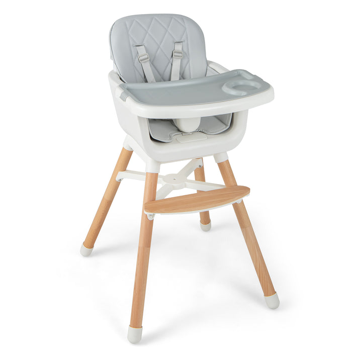 6-in-1 Convertible Baby High Chair with Adjustable Legs-