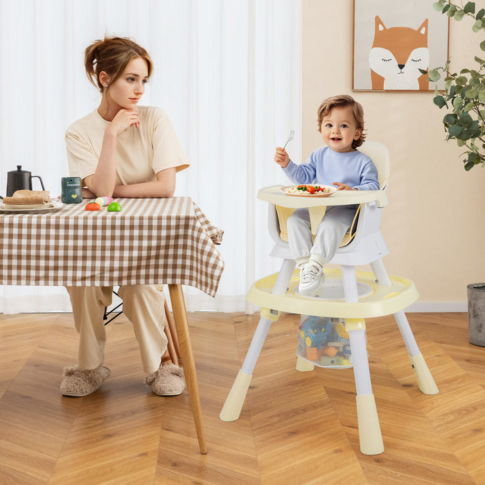 16-in-1 Convertible Baby High Chair with Removable Tray and 5-Point Harness-