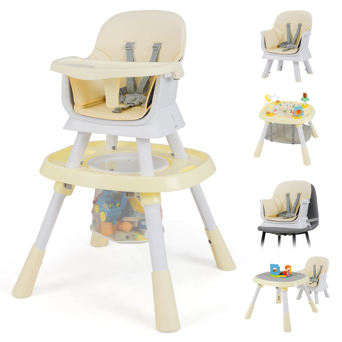 16-in-1 Convertible Baby High Chair with Removable Tray and 5-Point Harness-