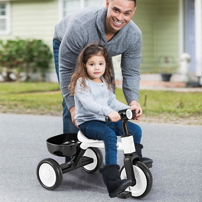 Convertible Kids Tricycle Toddler Trike with 86° Limited Steering Angle-