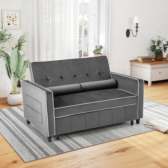3-in-1 Convertible Sleeper Sofa Bed Pull Out Couch Bed-