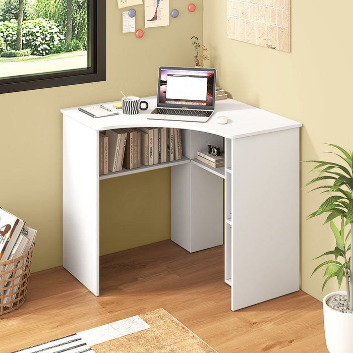 Corner Computer Desk with Storage and Adjustable Shelf-