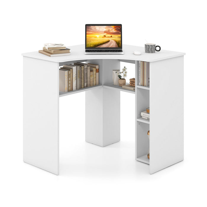Corner Computer Desk with Storage and Adjustable Shelf-