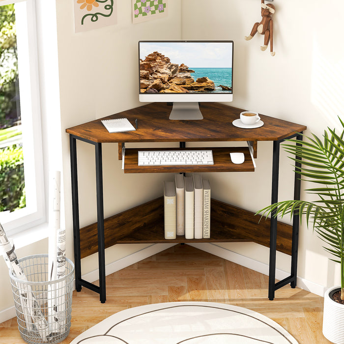 Corner Desk with Power Outlets Small Computer Desk-