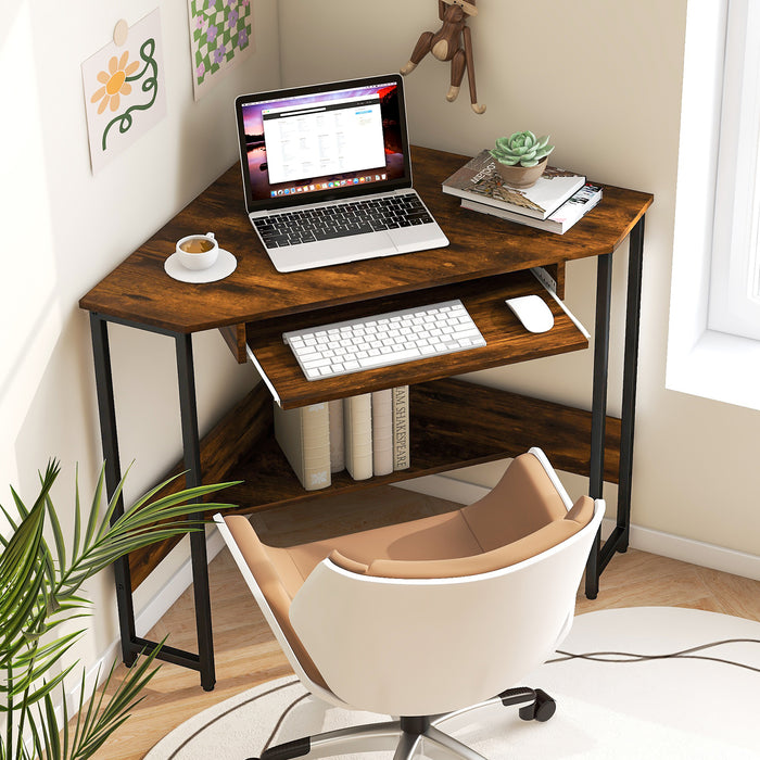 Corner Desk with Power Outlets Small Computer Desk-