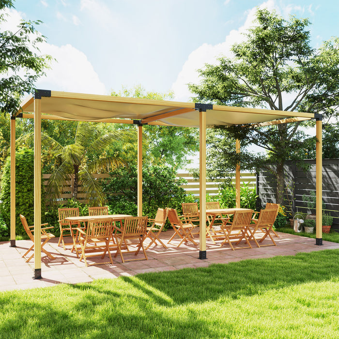 Outsunny 12PCS Pergola Kit, Pergola Brackets with 3-Way & 4-Way Corner Brackets for 9.6 x 9.6 cm (Actual 9.2 x 9.2 cm) Lumber