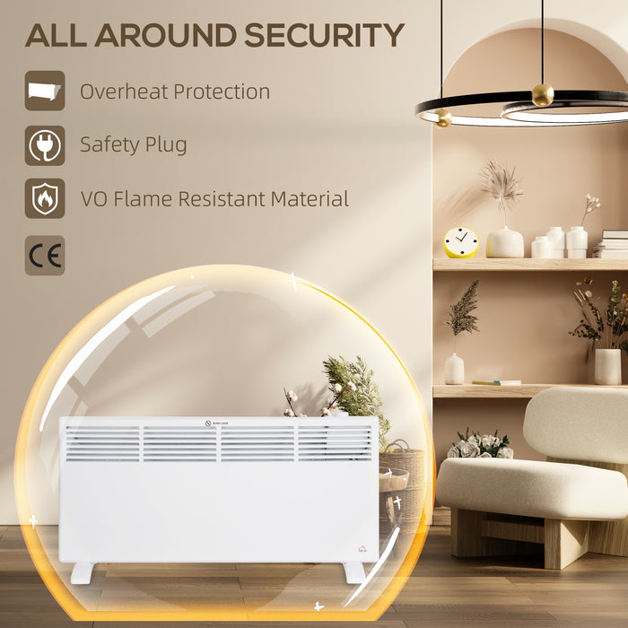 HOMCOM 2000W Convector Heater - White | Aosom UK