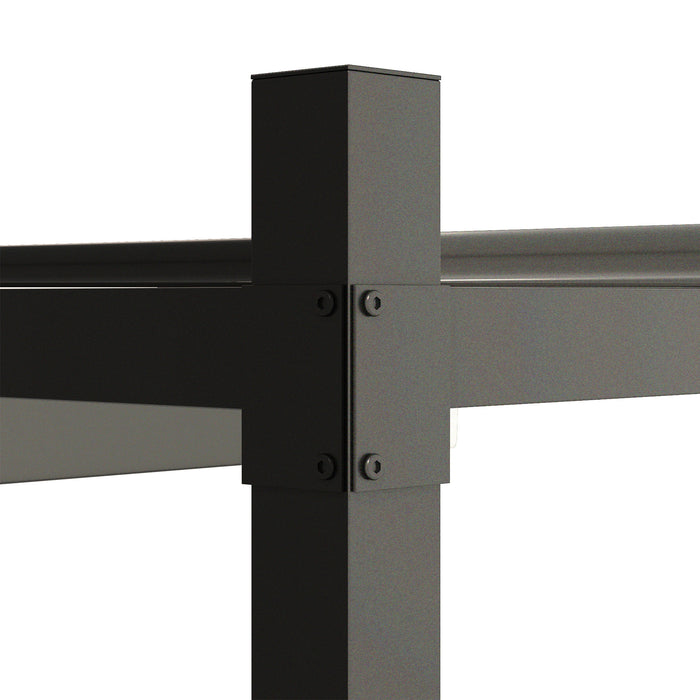 Outsunny 3 x 3(m) Garden Pergola with Retractable Roof and Magnetic Fixture, Outdoor Pergola Kit Sun Shade Canopy, UPF30+, 80mm Metal Column, Grey