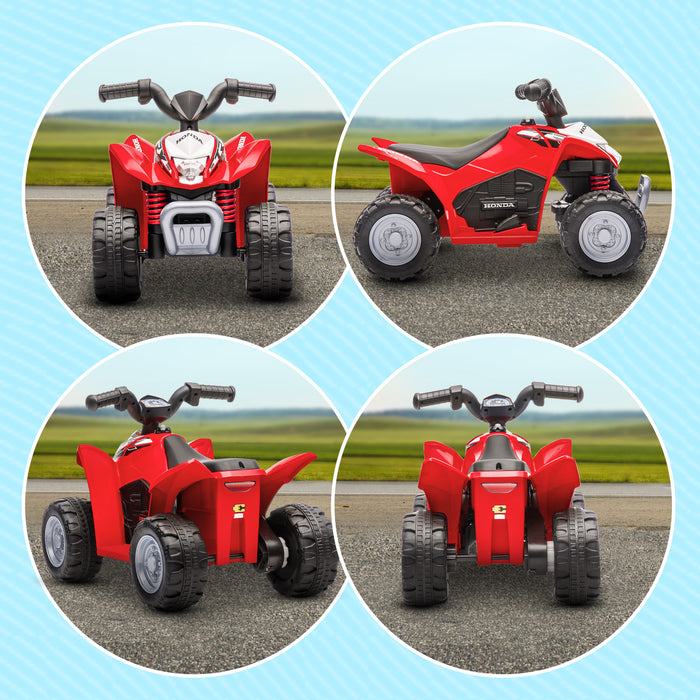 Honda Licensed Electric Quad Bike for Kids - 6V Battery-Powered ATV Ride-On Toy, Red - Perfect for Toddlers Aged 1.5-3 Years