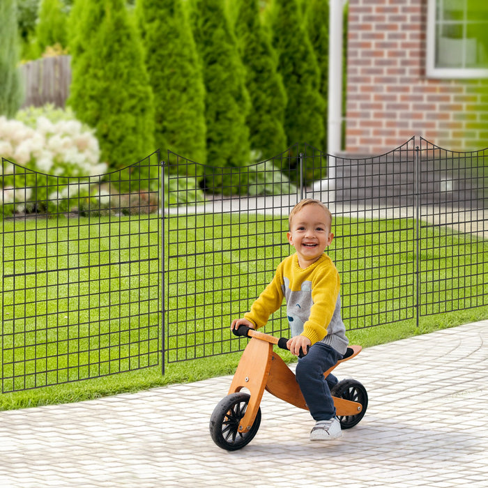 Decorative Garden Fence with 5 Panels and 5 Stakes Outdoor Animal Barrier-