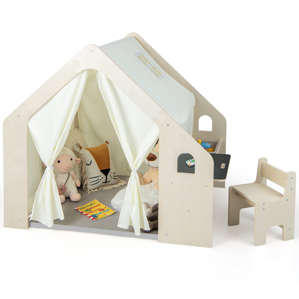 Indoor Playhouse - Storage Bin and Floor Mat Included, Perfect for Toddlers - Solves Problem of Kids' Entertainment and Toy Organization