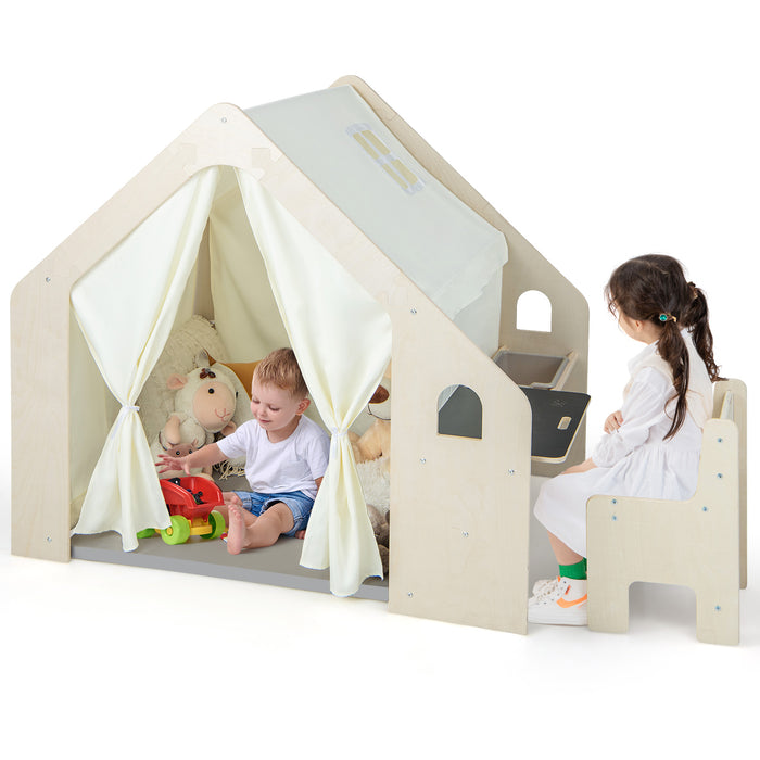 Indoor Playhouse - Storage Bin and Floor Mat Included, Perfect for Toddlers - Solves Problem of Kids' Entertainment and Toy Organization