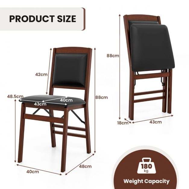 Dining Chair Set of 4 with Padded Seat and Soft Backrest-Beige