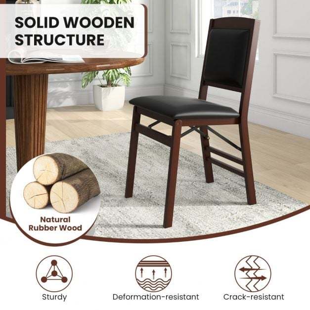 Dining Chair Set of 4 with Padded Seat and Soft Backrest-Beige