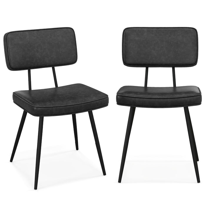 Kitchen Faux Leather Upholstered Dining Chair Set of 2-