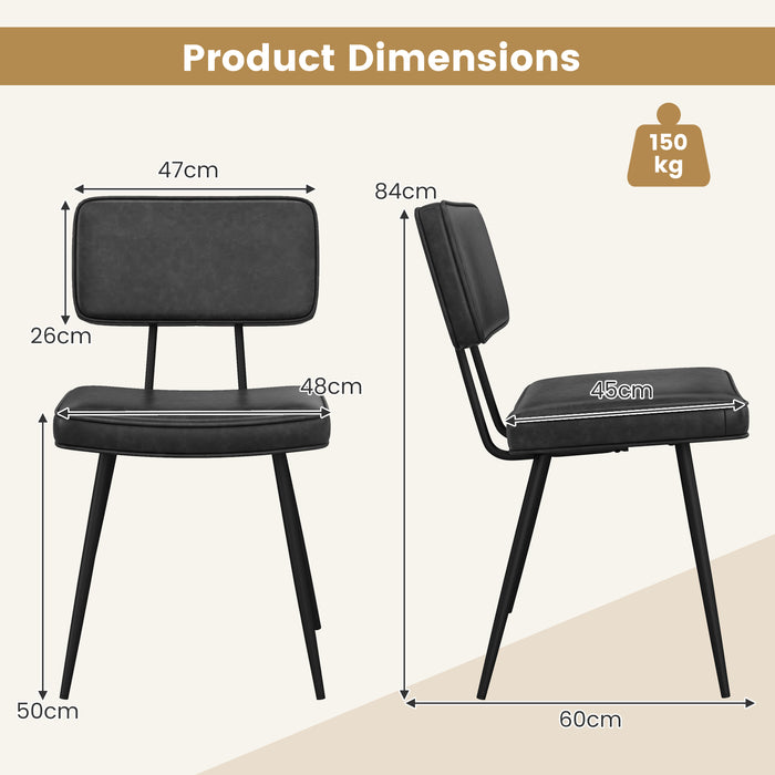 Kitchen Faux Leather Upholstered Dining Chair Set of 2-