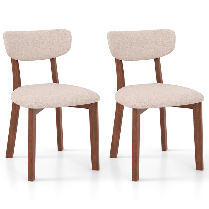 Mid-Back Upholstered Chairs - Solid Rubber Wood Frame in Grey - Ideal for Comfortable Seating