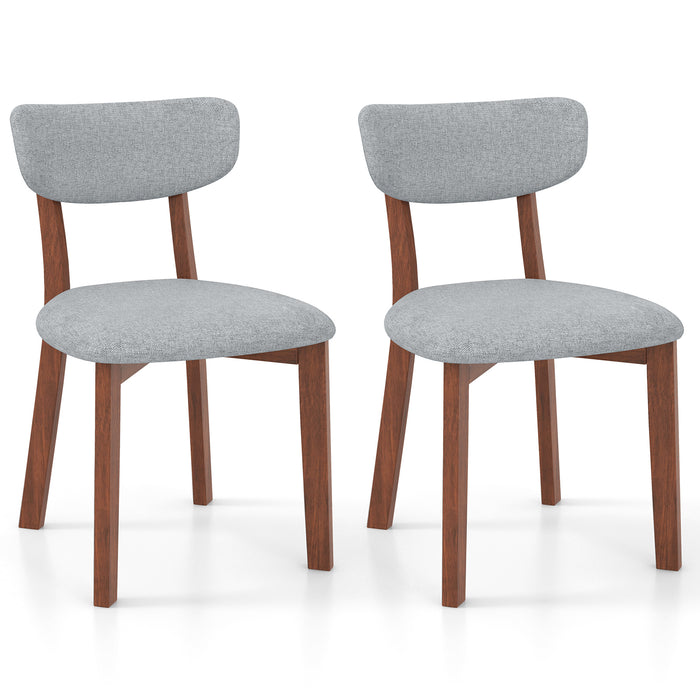Mid-Back Upholstered Chairs - Solid Rubber Wood Frame in Grey - Ideal for Comfortable Seating