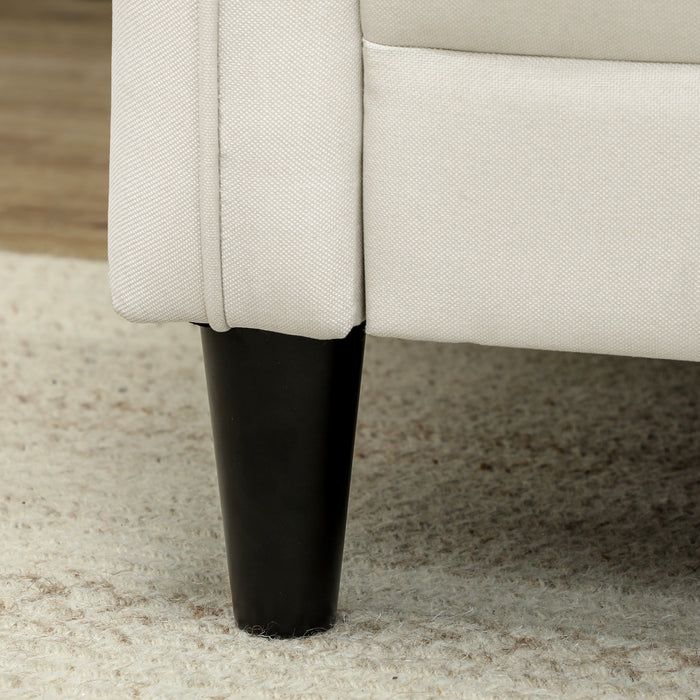 HOMCOM 3 Seater Sofa, Modern Fabric Sofa Couch with Spring Cushion, Rubber Wood Legs, 191cm Upholstered Settee for Living Room, Bedroom, Home Office, Guest Room, Cream White