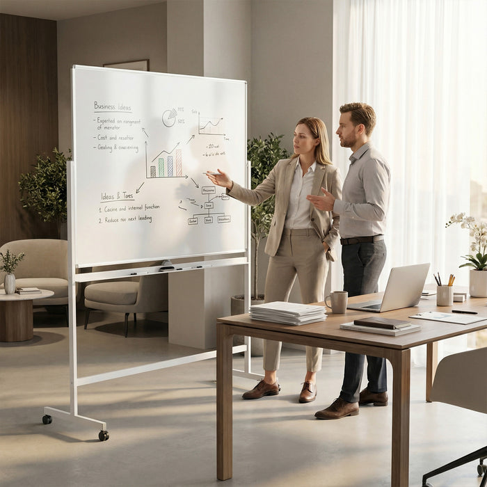 Double-Sided Magnetic Dry Erase Board with Stand-
