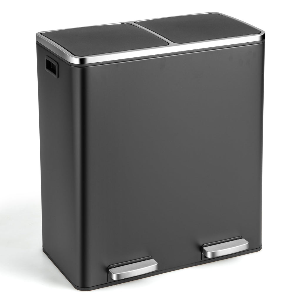 Double Recycle Pedal Bin wth Dual Removable Compartments-