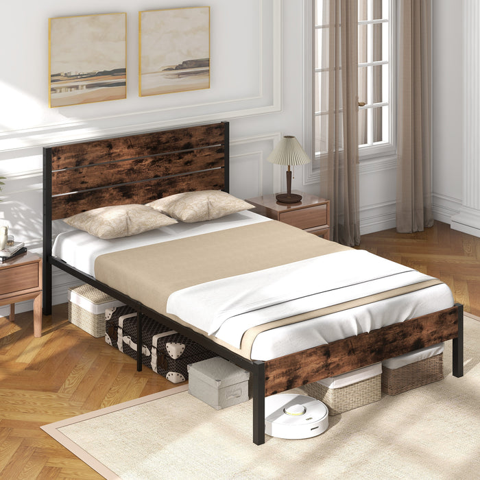 Single/Double Size Bed Frame with High Headboard-Single Size