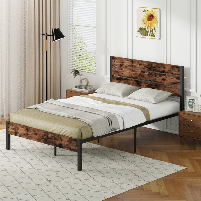 Single/Double Size Bed Frame with High Headboard-Single Size